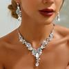 2pcs/set Crystal Bridal Necklaces Earrings Shining Necklace Earrings Set  Banquet