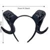 Artificial Black Demon Horn Headwear Gothic Reusable Halloween Devil Headband Realistic Unisex Goat Horn Hair Hoop Adults