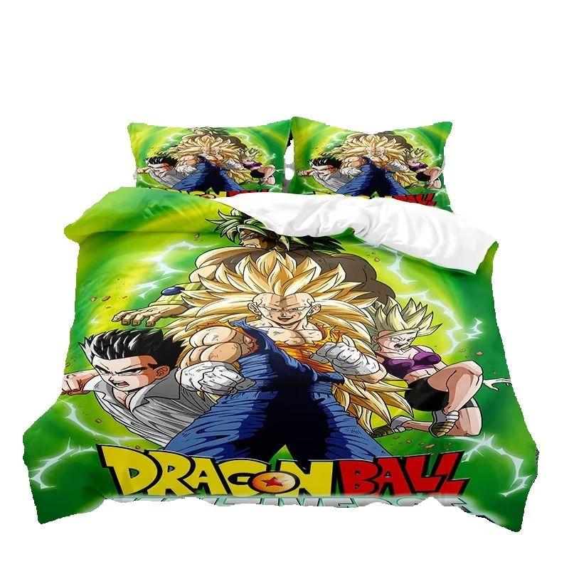 Japanese Anime Dragon Ball Bedding Set Goku Duvet Cover Comforter Bedclothes Single Twin Full Queen Size 3D Kids Adult Boys Gift