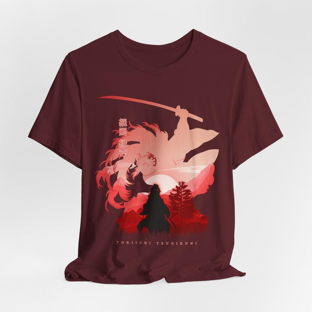 Demon Slayer Tee, Yoriichi Tsugikuni Silhouette Shirt, Anime Art Gift, Japanese