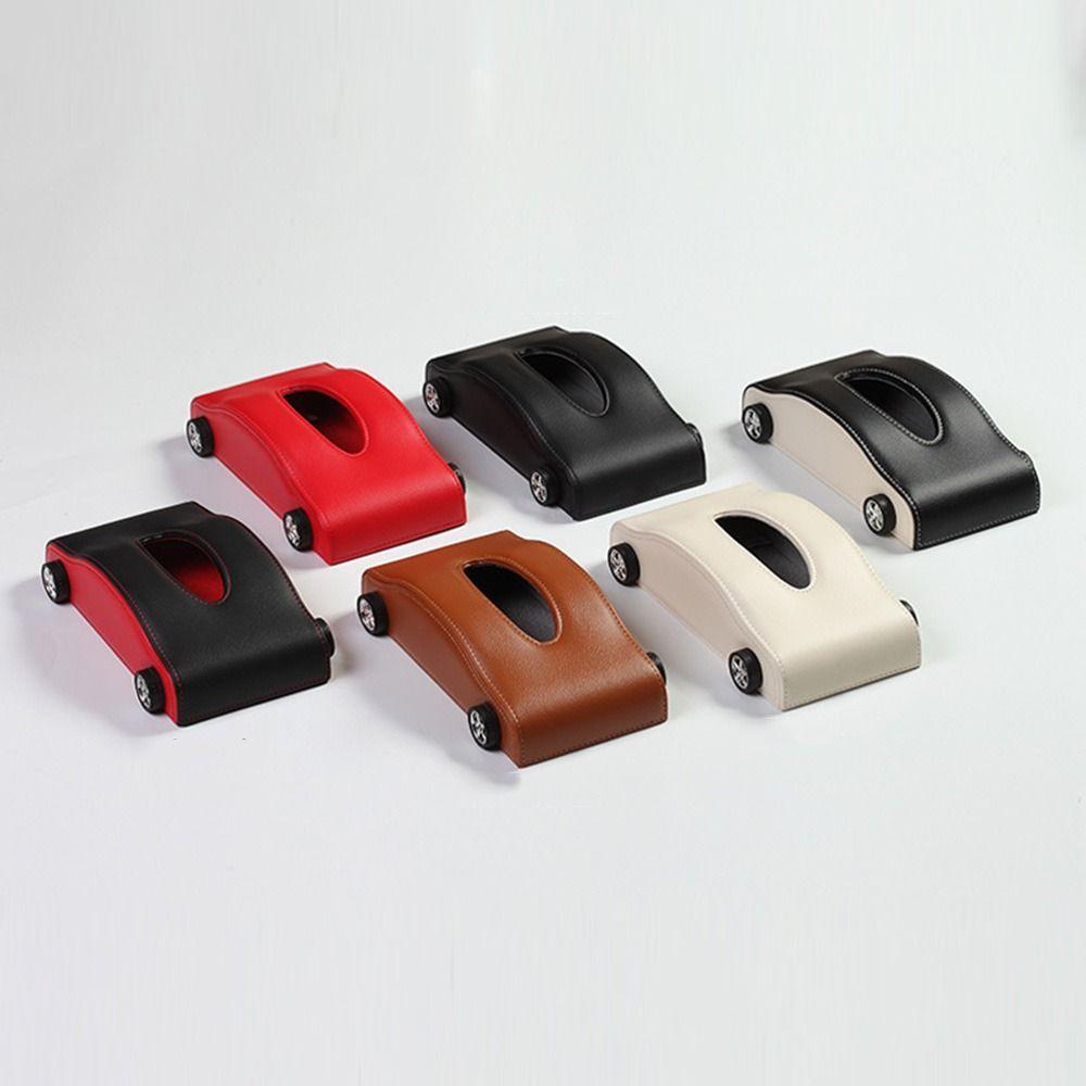 Decorative Tissue Dispenser Creative Car Leather Tissue Organizer Auto Napkin Holder Bathroom