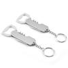 Portable Stainless Steel Corkscrew Wine Opener with Keychain, Multifunctional Beer Bottle Opener, Knife, Gift for Mens