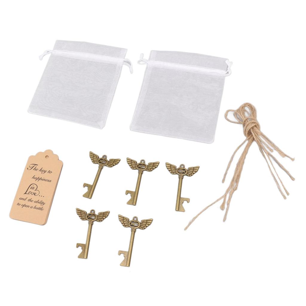 Nyckel Flasköppnare Vintage DIY Utsökt Elegant Änglavinge Nyckel Flasköppnare Bröllopsgåvor med