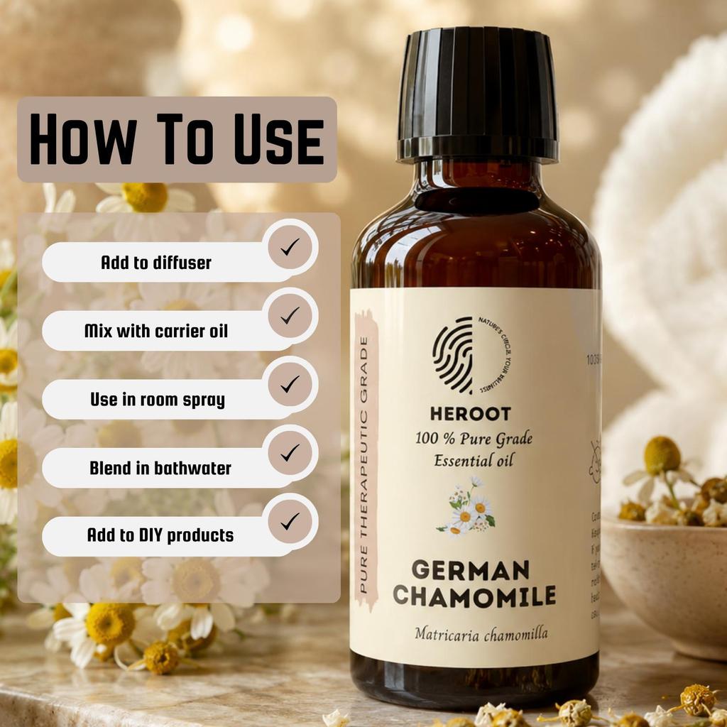 Heroot German Chamomile Essential Oil | Pure Chamomile Oil | Aromatic Use