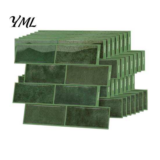 Moisture Proof Wall Panels 8PCS Faux Brick Stickers, Waterproof Adhesive Mosaic Decals, Moisture-proof Easy To Clean Backsplash Tiles Peel And