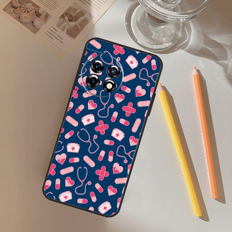 Doctor Nurse Heart Stethoscope Funda For OnePlus 13R 13 12 R 11 9 10 Pro 8T 9RT 10T OnePlus Nord CE 2 3 4 Lite N20 N30 Case