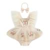 ma&baby 0-24M Princess Newborn Baby Girl Romper Infant Toddler Tulle Floral Embroidery Jumpsuit Overall Birthday Party Clothing
