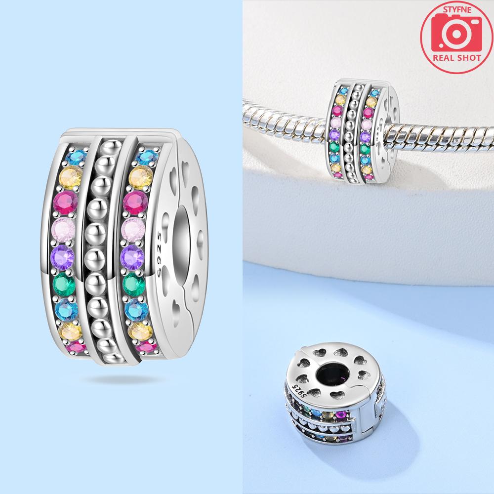 Charms Copper Blue Original Stars Heart Zircon Chameleon Panda Glass Beads Fit Bracelet Jewelry Women Diy Accessories