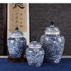 Ceramic Ginger Jar Chinese Classical Decorative Celadon Vase Storage Handicraft Ornaments Accessories