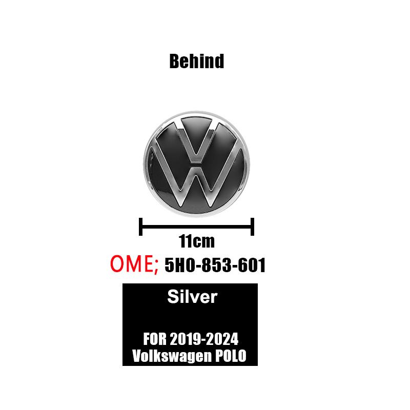 For Volkswagen MK7 1Pc ABS VW Car Front Logo Grille Badge Trunk Badge Car Replacement Accessories For Volkswagen Polo 2019 2020 2021 2022 2023 2024