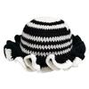 Colorful Crochet Ruffle Bucket Hat Warm Stretch Knit Hat New Year Celebration Women'S Fashion Handmade Beanie Hat