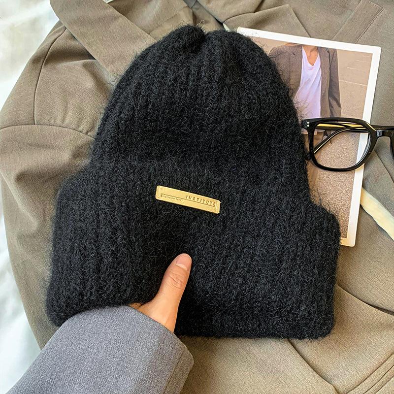 

Japanese Sweet and Cute Big Head Surround Baotou Hat Fashionable Versatile Knit Hat Autumn and Winter Hat Women s Warm Wool Hat One Size