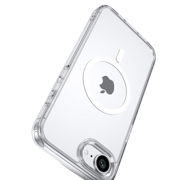 Coque pour iPhone 16e - Silicone Transparent avec Cercle magnétique intégré Phonillico®