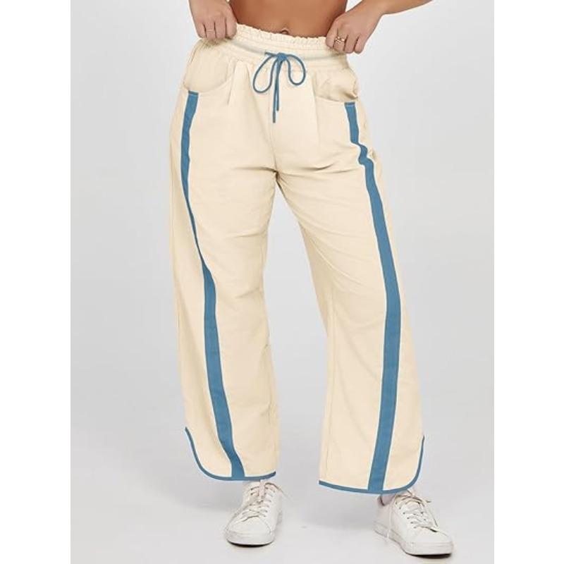 YYFS Damenmode Lässige Farbblock-Print High Waist Hosen Hosen & Caprihosen