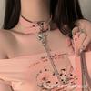 Black white dog bone y2k hottie sweet cool neck ring choker neck chain collar collarbone chain necklace female cool