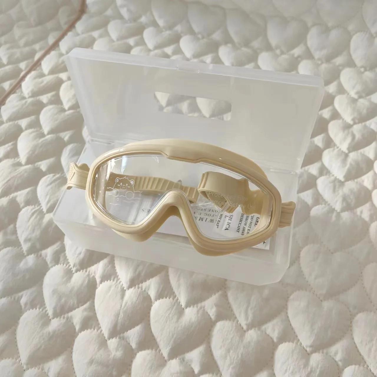 

Очки для плавания для мальчиков и девочек, водонепроницаемые, противотуманные, очки для дайвинга, регулируемые, корейские детские очки для плавания