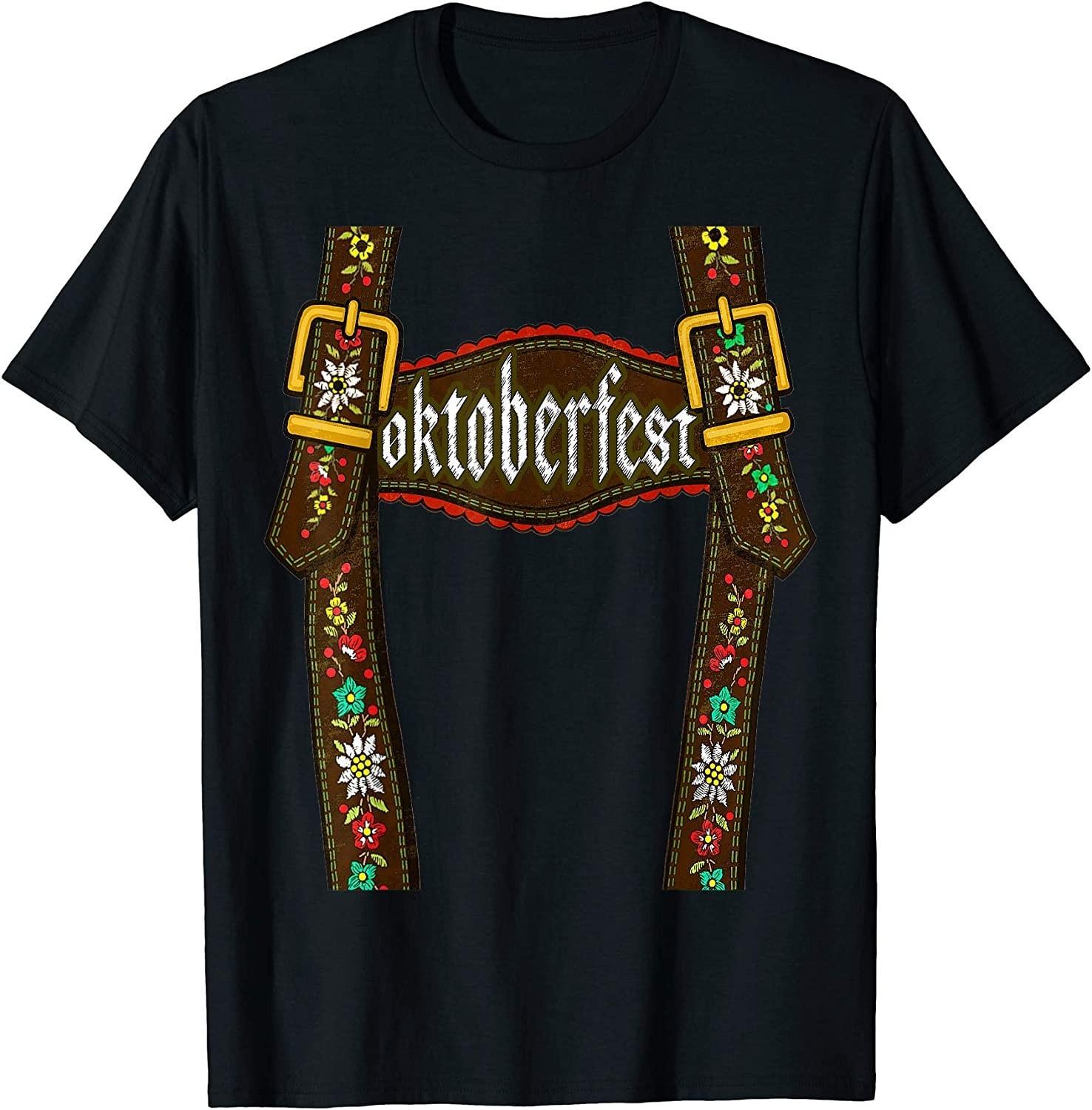 NEW LIMITED! Lederhosen Funny Oktoberfest Germany Munich Tee - MADE IN USA XL