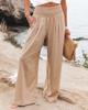 2026 Spring/Summer Women's Casual Loose Cotton Ruched Distressed Mid-rise Pants