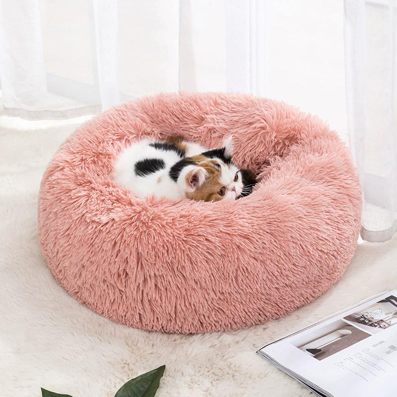 Donut Macaron Cat Dog Beds Sofa , Washable Round Cat Pillow Cushion Pet Bed