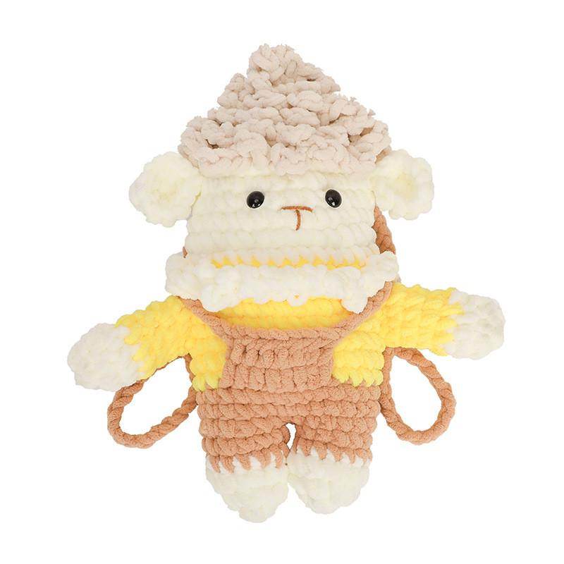

Cotton Plush Cartoon Sheep Phone Crossbody Bag With Soft Fabric For Girls And Casual Outings KhakiYellow