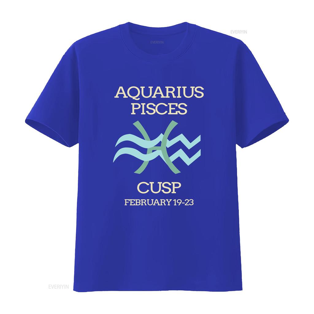 Aquarius Pisces Cusp Zodiac Horoscope T Shirt Vintage Soft Homme Unisex Stylish Fashion Streetwear Versatile Breathable