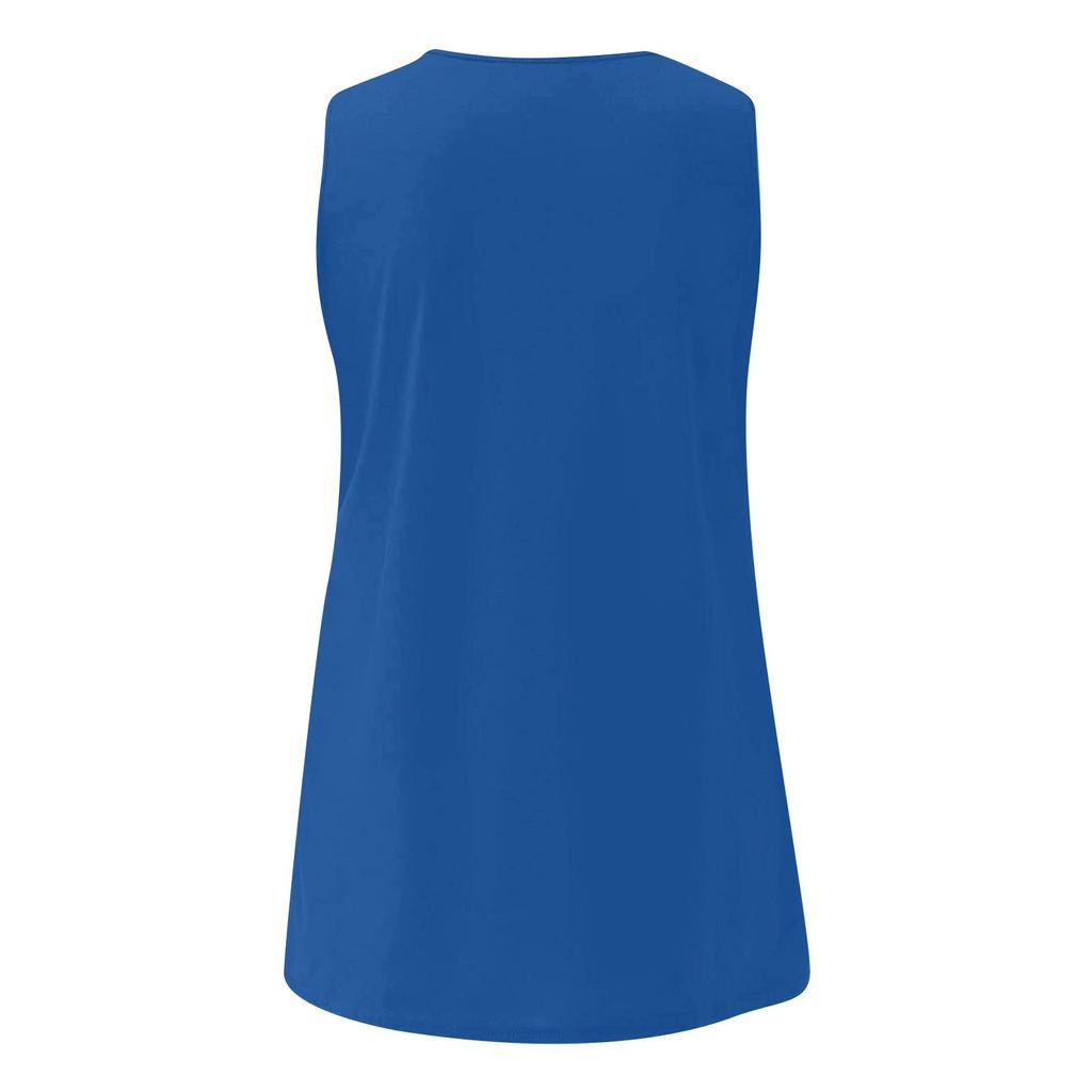 Women's Fashion Plus Size V Neck Color Sleeveless Casual T-Shirt Tank Top Top