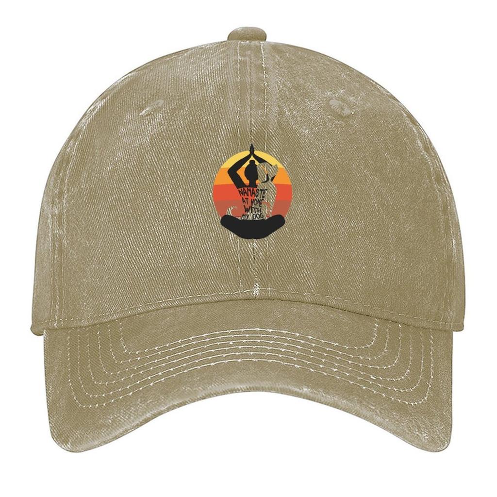Namaste At Home With My Dog Baseball Cap Visor Uv Protection Solar Hat Golf Cap F Mens Womens