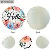 2D Flat Hello Wooden Sign with Chrysanthemum Pattern - Charming Decorative Plaque - Ideal for Home, Office, Yard Decor