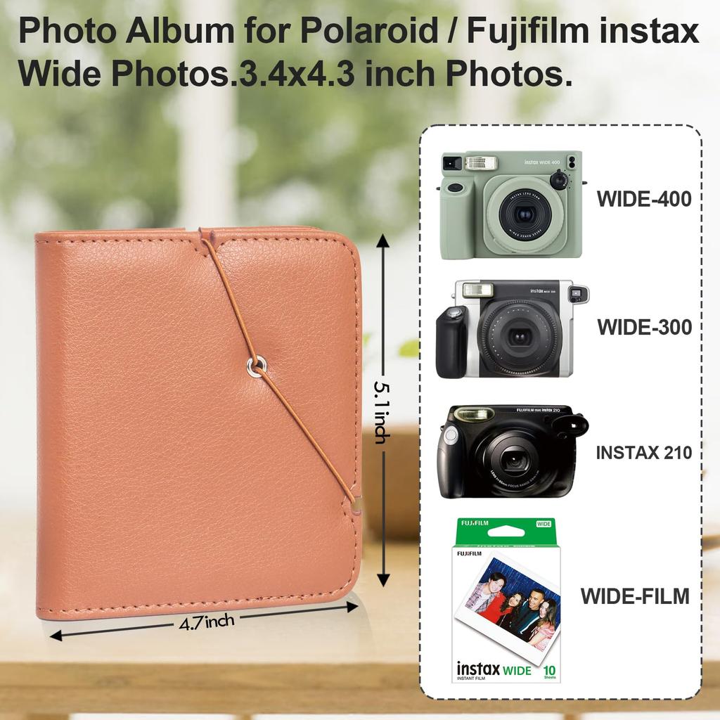 Rieibi FUJIFILM Instax Cute Instax Kompatibilní s Polaroid Instax Instax Album Inch Holds 28 Může také ukládat vizitky a hotovost PU Album pro