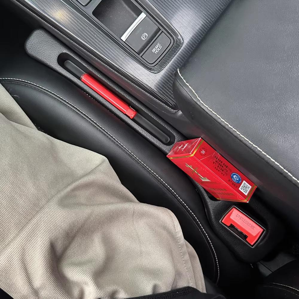 1 Pair Car Seat Gap Plug Strip Double Slot Seat Gap Filling Strips Handrail Storage Tray Leak-proof Storage Rack Car Accessories