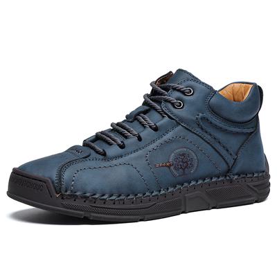Handmade Split Leather Boots Men Shoes Comfortable Ankle Boots For Men Casual Shoes Large Size Tooling Shoes