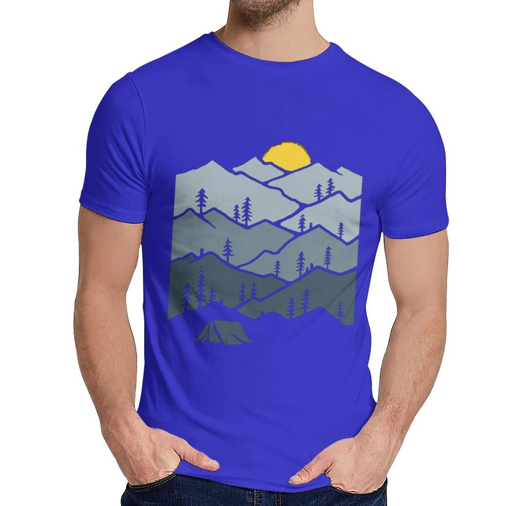 Hiking Moutain Hike Camping T Shirt Classic Round Neck Summer Casual Camiseta T Shirt