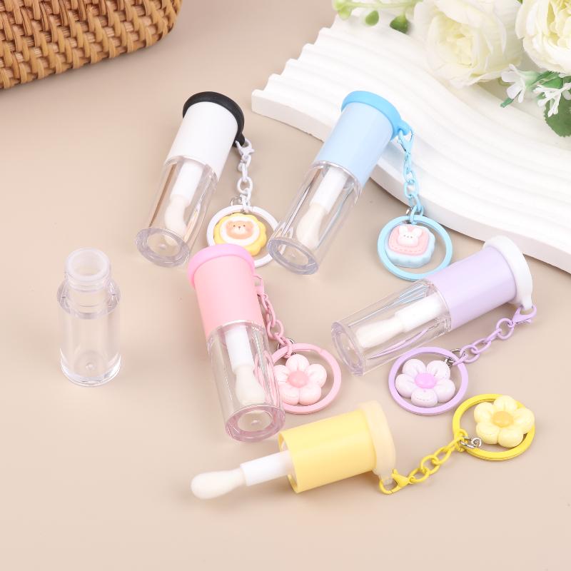Lip Glaze Bottle With Keychain Big Wand Empty Lipstick Gloss Tube Refillable Liquid Container Bottle Lip Gloss Sample Bottle