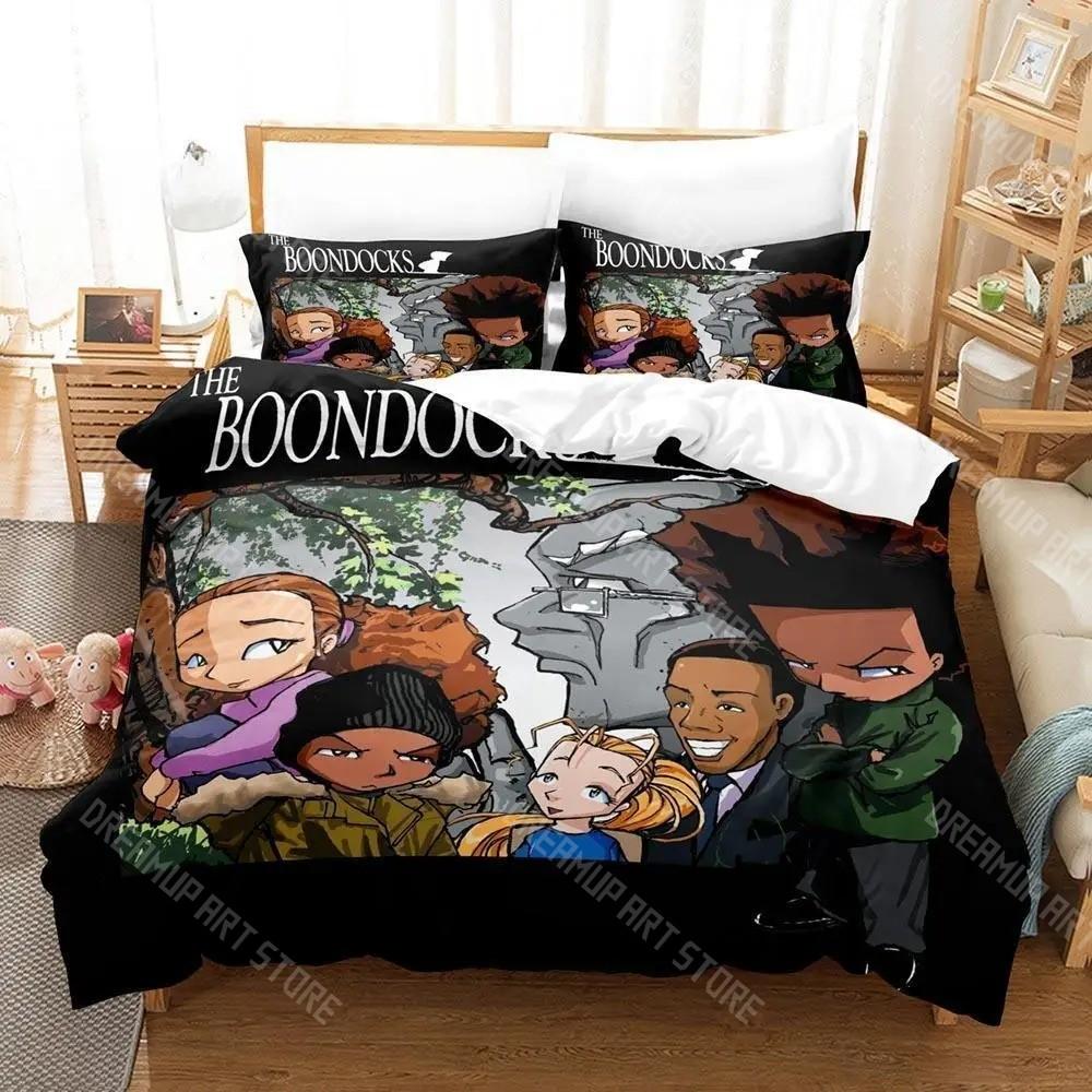 3D-gedrucktes Boondocks Bettwäsche-Set für Jungen Mädchen Bettbezug und Kissenbezug enthalten Einzel Doppel Queen King Full Single Double Größen