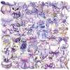 50Pcs/Set Nordic . Sparkly Purple Color Styles Art PET Stickers Waterproof DIY Fashion Doodle Decals Stickers