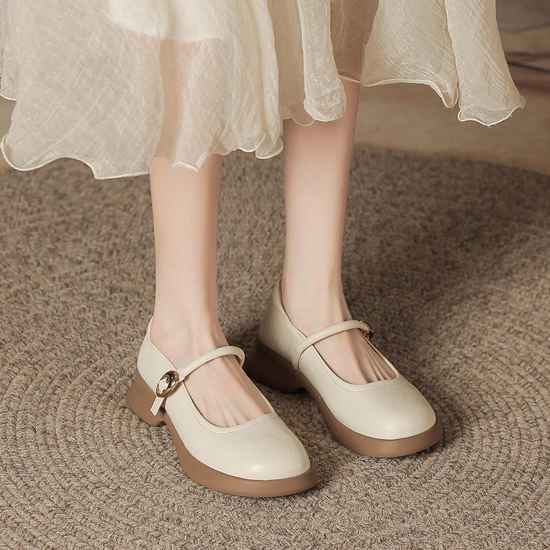 Genuine Leather Flat for Huizhou Women's Shoes Grape Mother Same Loafer Shoes Platform Versatile British Style Small Leather Shoes Women