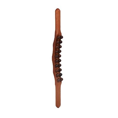 Gua Sha Stick aus Holz, zweireihig, 20 Perlen, Triggerpunkt-Massagegerät für Muskeln, Nacken und Rücken
