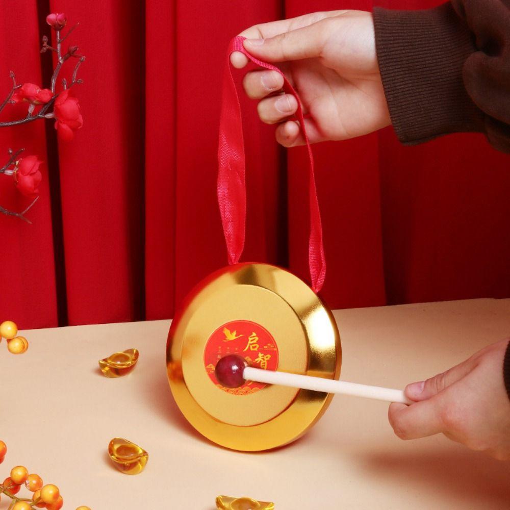 

Traditional Hand Gong Chinese Style Gongs Children Toy for Holiday Celebration 1 Set