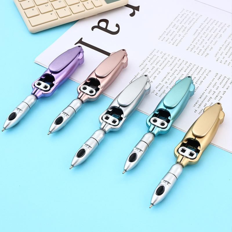 ABS Students Robotic Pen Multifunction Push Type Robotic Ballpoint Sign Pen 1.0mm Foldable Writing Pen Children Party Gifts