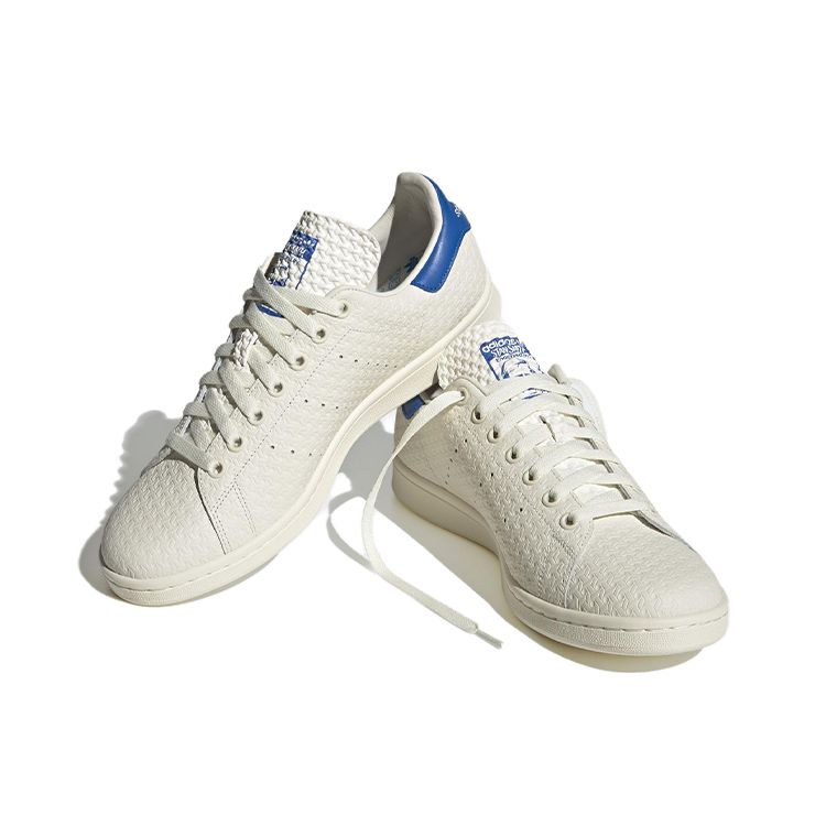 Adidas Stan Smith Debossed Geometric Print Unisex Sneakers White Cloud-White Blue-Bird HQ6747