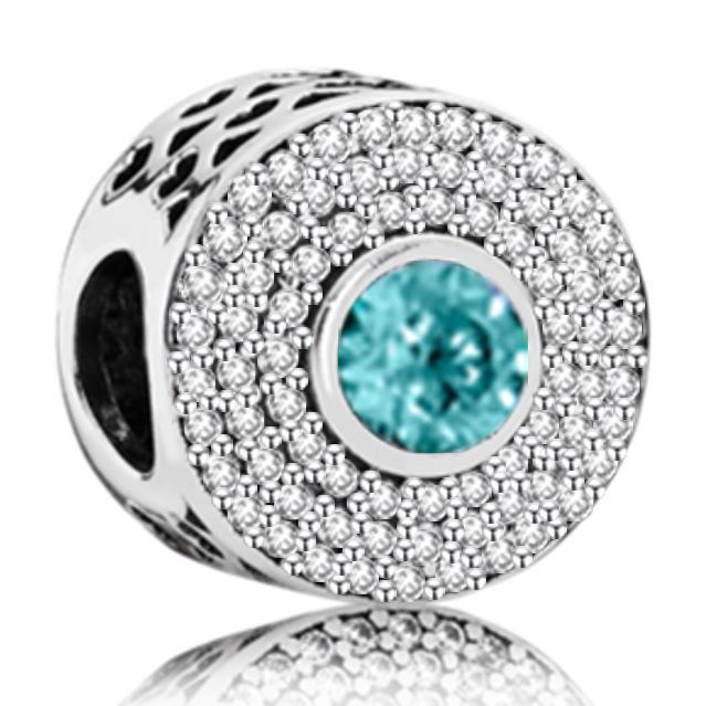 Funkelnder Runder Durchbrochener Zirkonoxid Anhänger Charm-Perlen Passend für Echte Charms Armband Schmuck Anhänger Authentische Kupfer-Charm-Perle Für Damen Schmuck