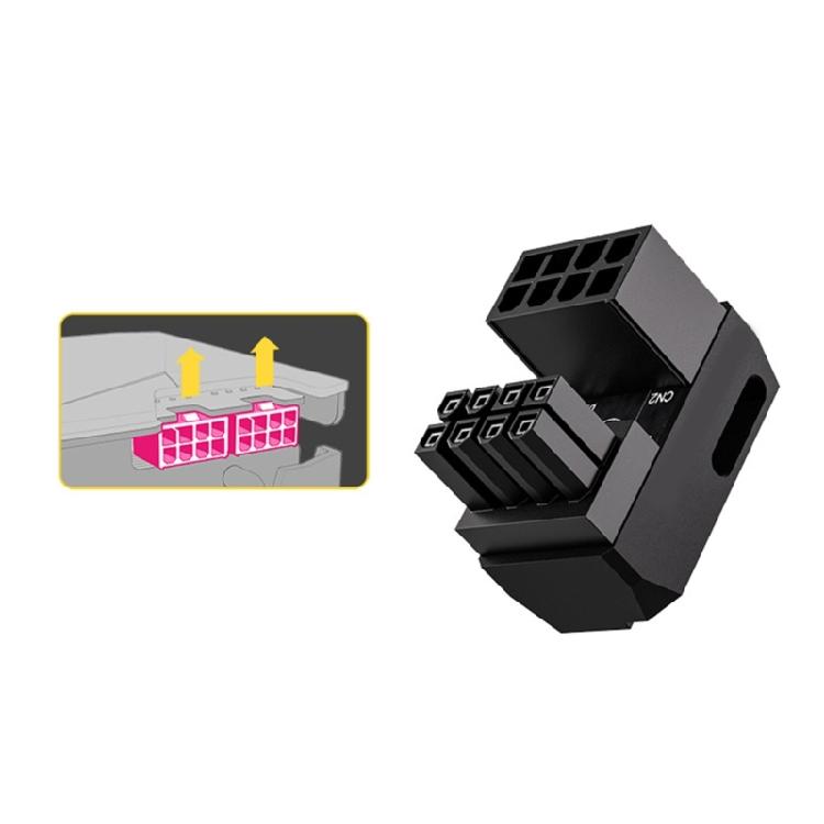 CPU 8Pin Power Connector Adapter 180 Degree Connector for Desktop Graphics Card Mainboard 8Pin Power Steering Connector