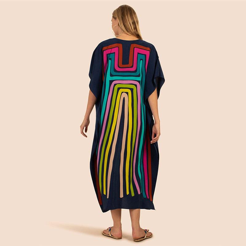 Letnia Damska Plus Size Drukowana Narzutka Plażowa Sukienki Codzienne Wakacyjne Sukienki Narzutka Bikini