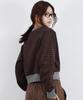 Deumakeu Stripe Crop Sweatshirt -Burgundy
