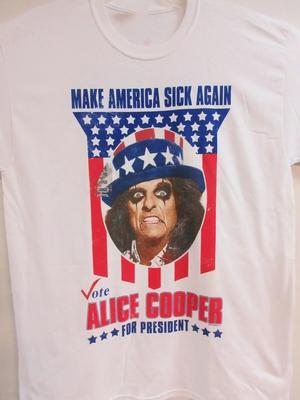 ALICE COOPER Votez Pour Président T-Shirt Toutes Tailles S-5XL T-Shirt Unisexe