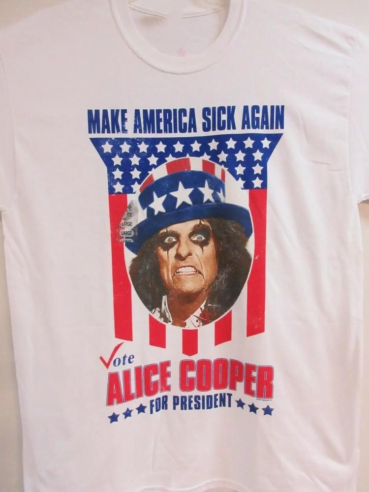 

ALICE COOPER Vote For President T Shirt All Size S-5XL Unisex T-Shirt XXL