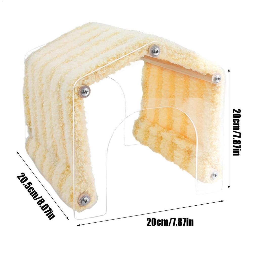 Chinchilla Tunnel Soft Plush Habitat House Decoration Acrylic Door Detachable Animal Habitat For Hedgehog Chinchilla Hamster