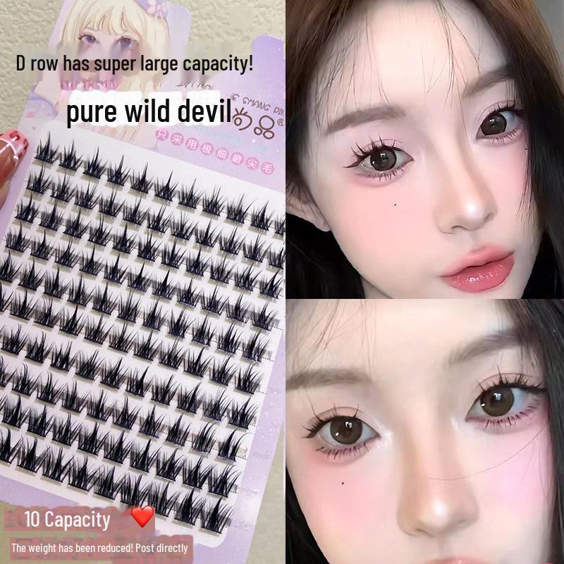 

Mengji Shangpin Натуральные густые искусственные ресницы Wild Devil - 10 рядов для женщин, фотогеничный мультяшный стиль