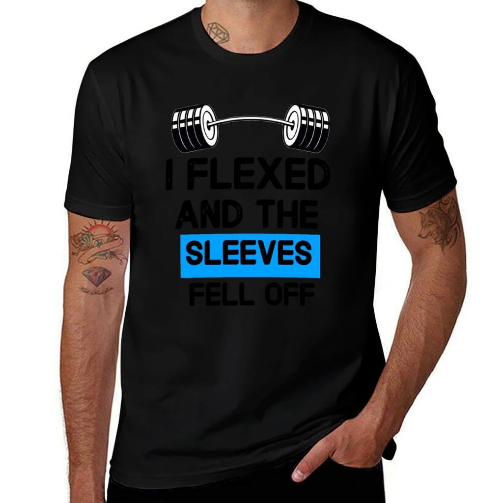 I Flexed And The Sleeves Fell Off Classic Shirt Tshirt Festival Casual Short Sleeve Tshirt