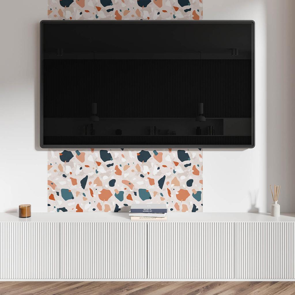 Winylowy Panel Ścienny Z Nadrukiem Do Jadalni 100X50 Cm Abstrakcyjny Wzór Kamieni